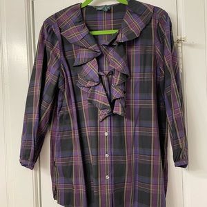 Lauren Ralph Lauren Brand Size Large Button Down Shirt with Ruffle detailing